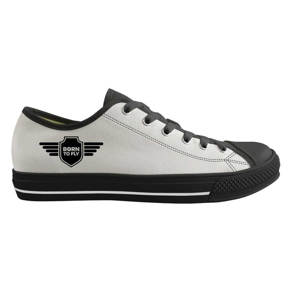 Born To Fly & Badge Designed Canvas Shoes (Men)