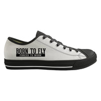 Thumbnail for Born To Fly Forced To Work Designed Canvas Shoes (Men)