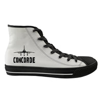 Thumbnail for Concorde & Plane Designed Long Canvas Shoes (Men)