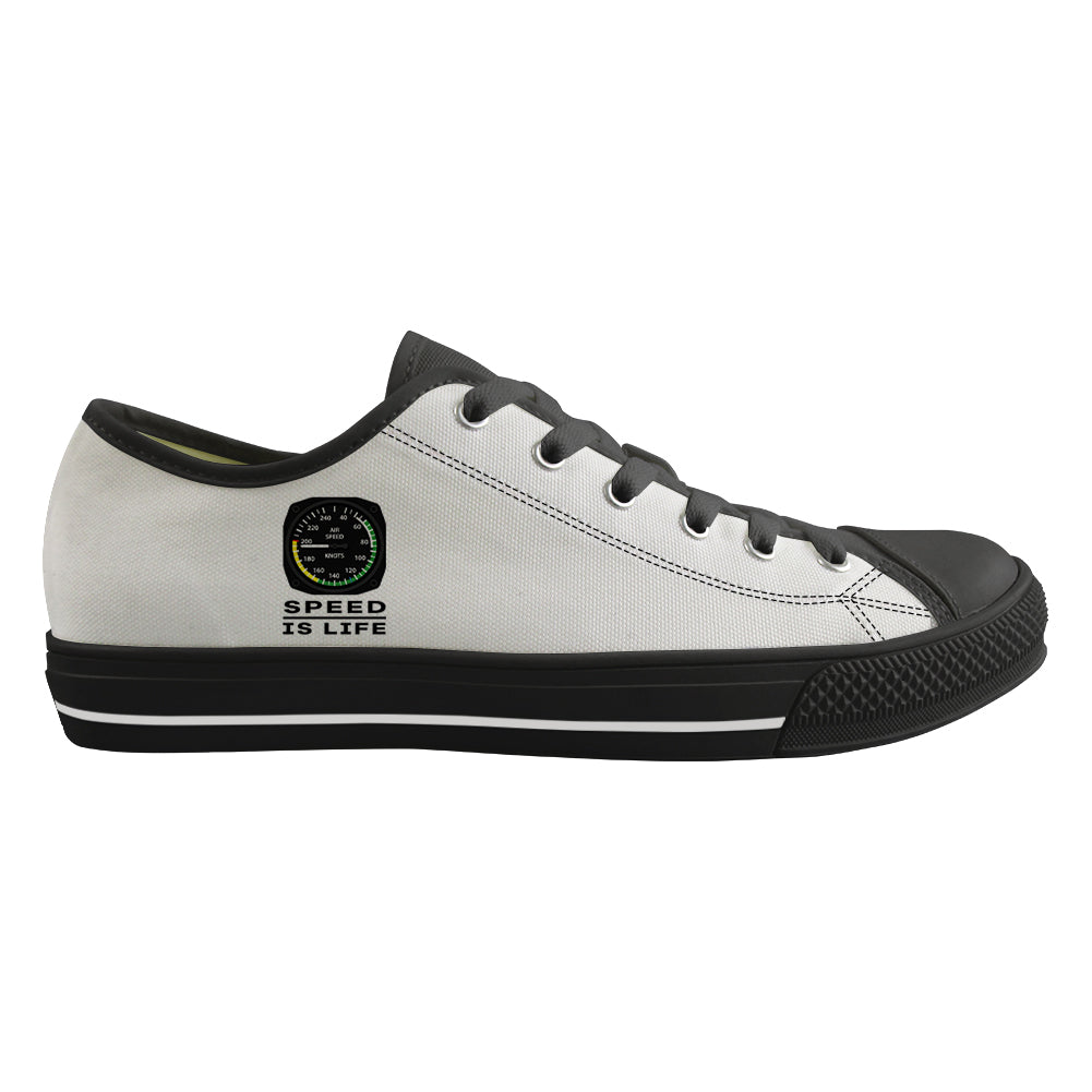 Speed Is Life Designed Canvas Shoes (Men)