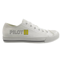Thumbnail for Pilot & Stripes (3 Lines) Designed Canvas Shoes (Men)