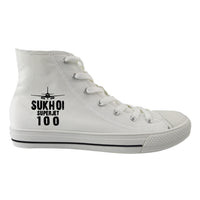 Thumbnail for Sukhoi Superjet 100 & Plane Designed Long Canvas Shoes (Women)