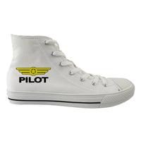 Thumbnail for Pilot & Badge Designed Long Canvas Shoes (Women)