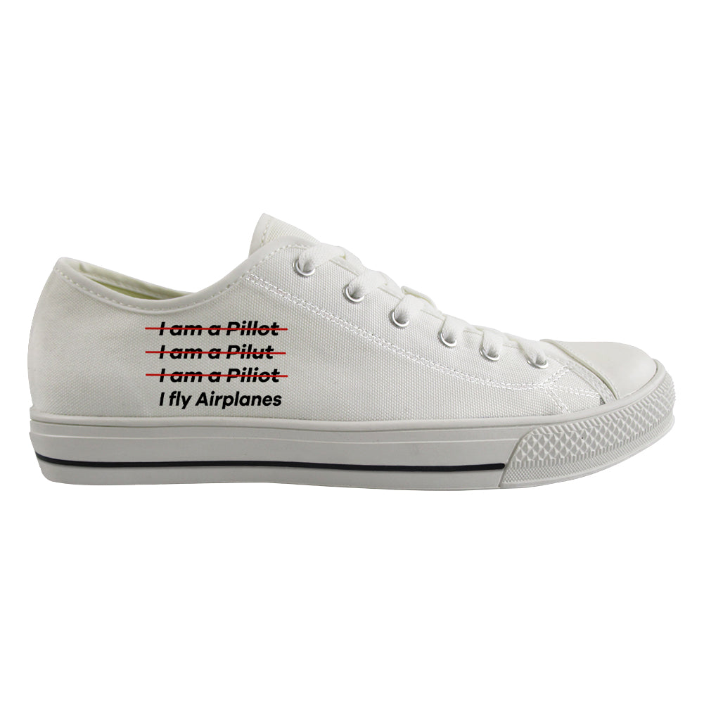 I Fly Airplanes Designed Canvas Shoes (Women)