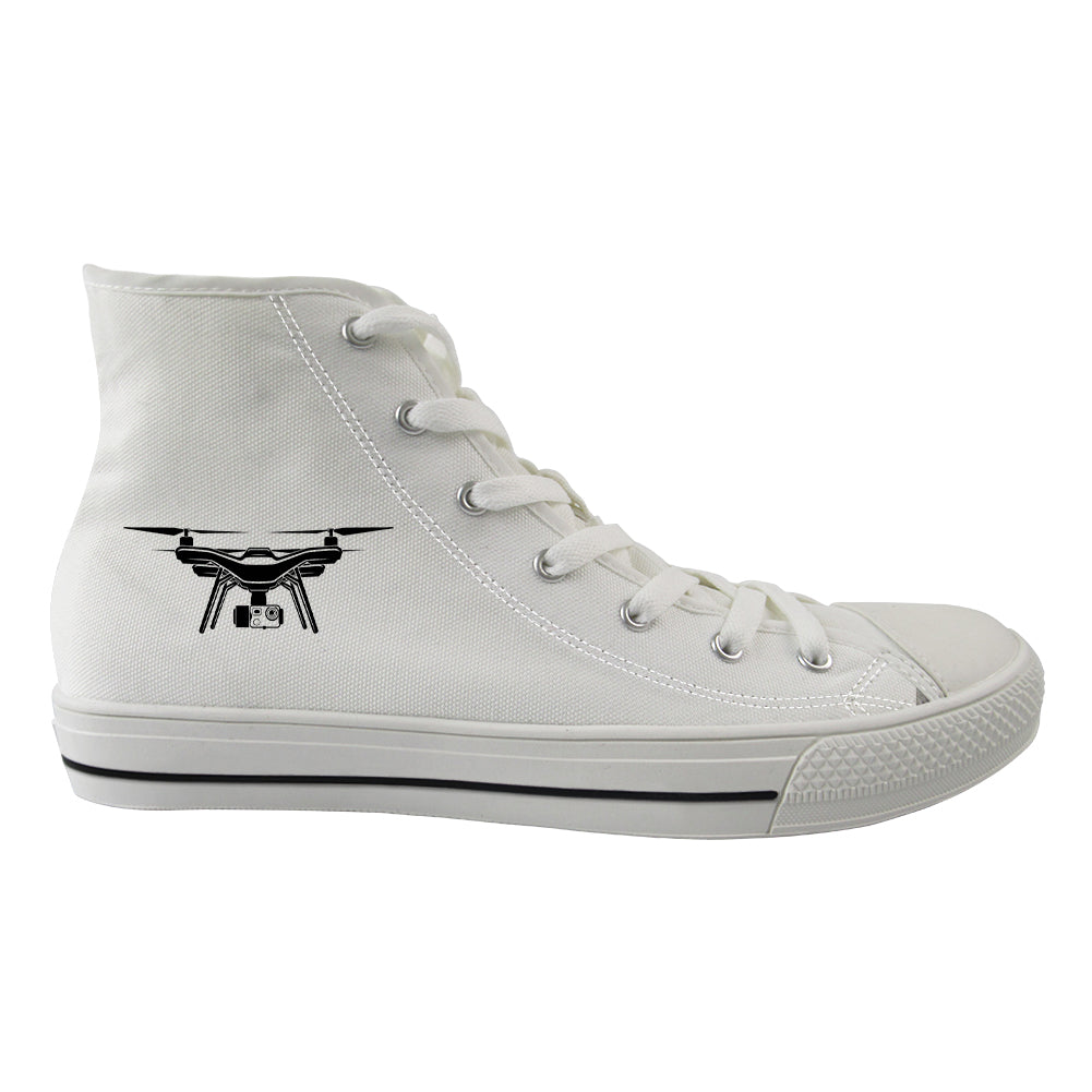 Drone Silhouette Designed Long Canvas Shoes (Women)