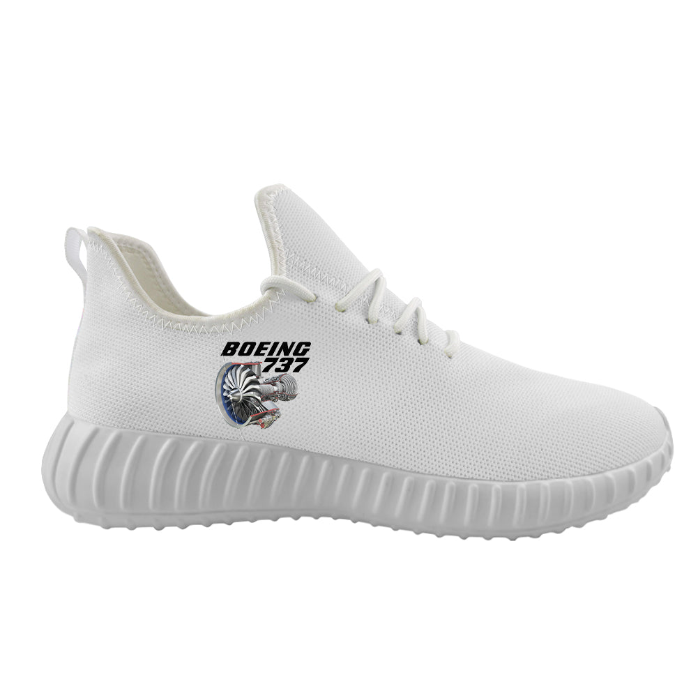 Boeing 737+Text & CFM LEAP-1 Engine Designed Sport Sneakers & Shoes (WOMEN)