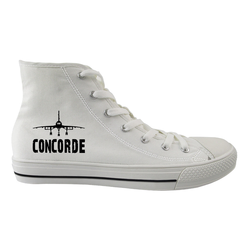 Concorde & Plane Designed Long Canvas Shoes (Women)
