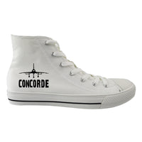 Thumbnail for Concorde & Plane Designed Long Canvas Shoes (Women)