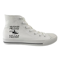Thumbnail for Helicopter Pilots Get It Up Faster Designed Long Canvas Shoes (Women)