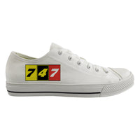 Thumbnail for Flat Colourful 747 Designed Canvas Shoes (Women)