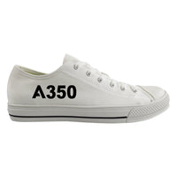 Thumbnail for A350 Flat Text Designed Canvas Shoes (Women)