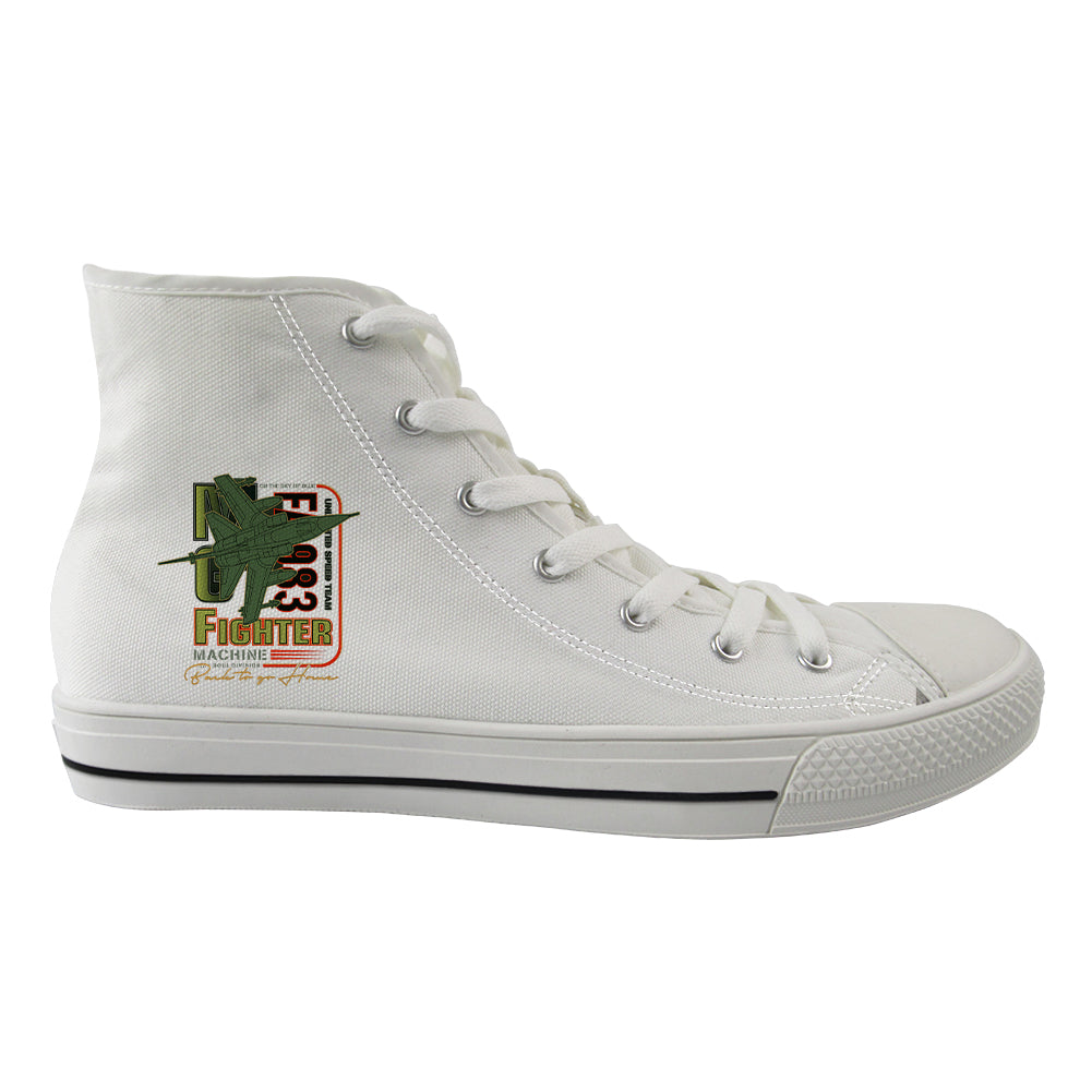 Fighter Machine Designed Long Canvas Shoes (Women)