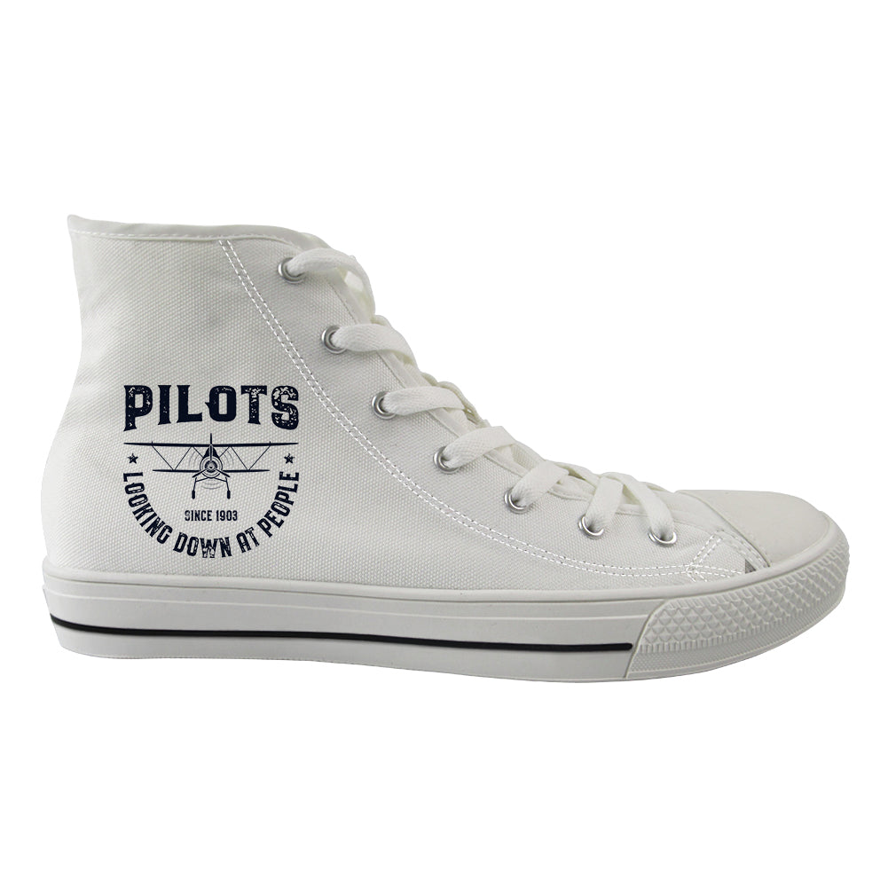 Pilots Looking Down at People Since 1903 Designed Long Canvas Shoes (Women)