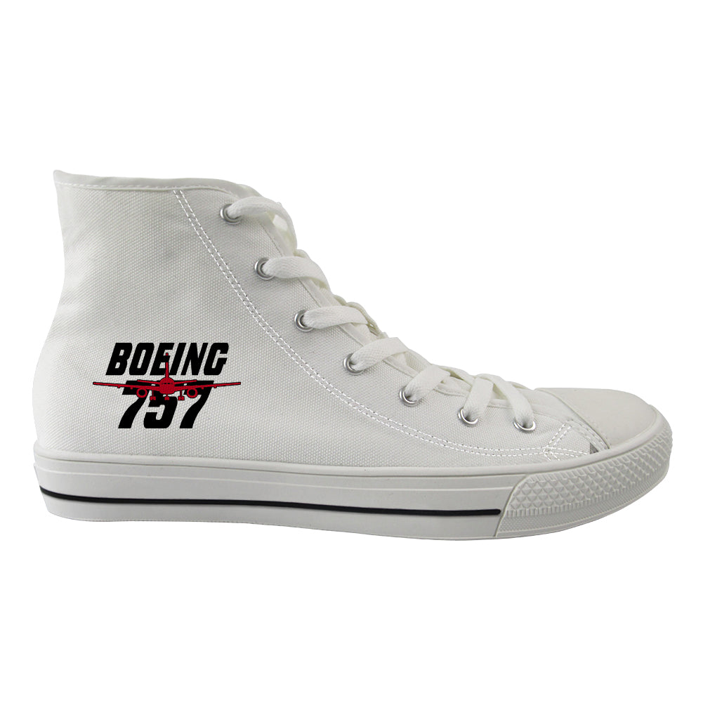 Amazing Boeing 757 Designed Long Canvas Shoes (Women)