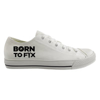 Thumbnail for Born To Fix Airplanes Designed Canvas Shoes (Men)
