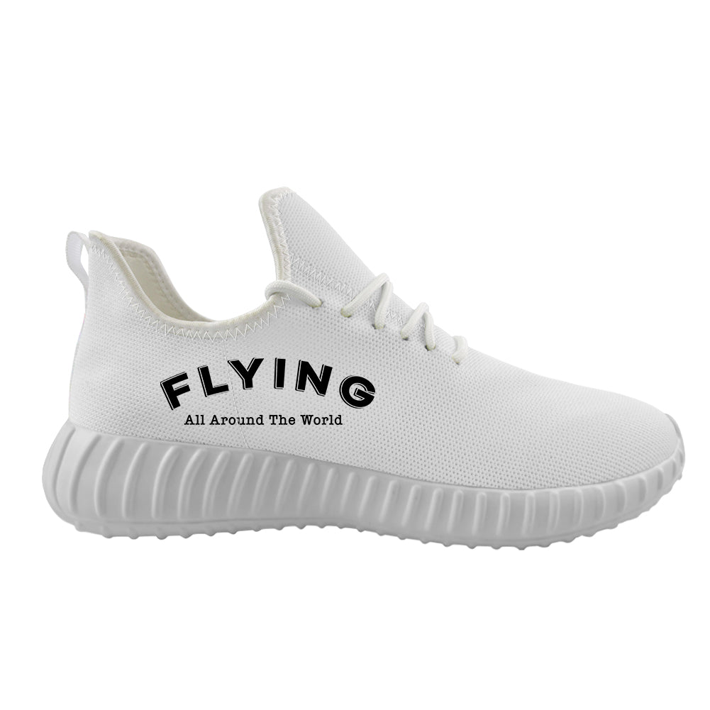 Flying All Around The World Designed Sport Sneakers & Shoes (WOMEN)