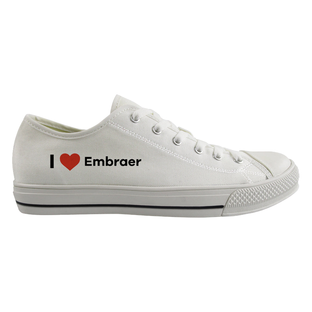 I Love Embraer Designed Canvas Shoes (Women)