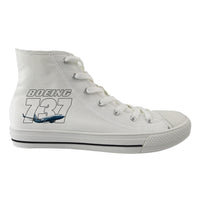 Thumbnail for Super Boeing 737+Text Designed Long Canvas Shoes (Men)