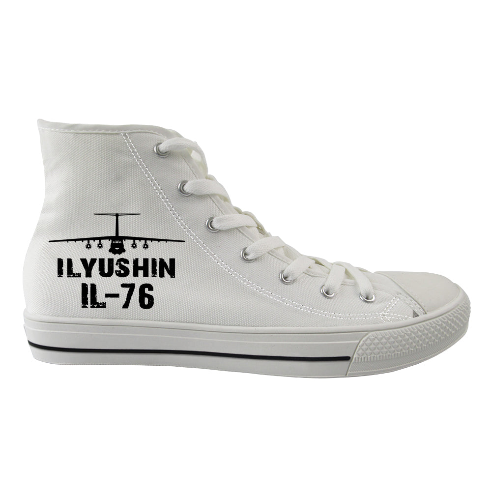ILyushin IL-76 & Plane Designed Long Canvas Shoes (Women)