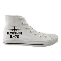 Thumbnail for ILyushin IL-76 & Plane Designed Long Canvas Shoes (Women)