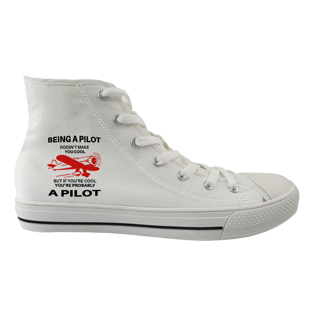 If You're Cool You're Probably a Pilot Designed Long Canvas Shoes (Women)