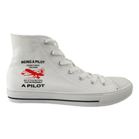 Thumbnail for If You're Cool You're Probably a Pilot Designed Long Canvas Shoes (Women)