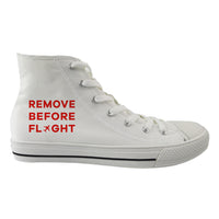 Thumbnail for Remove Before Flight Designed Long Canvas Shoes (Women)