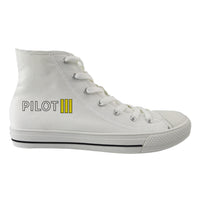 Thumbnail for Pilot & Stripes (3 Lines) Designed Long Canvas Shoes (Women)