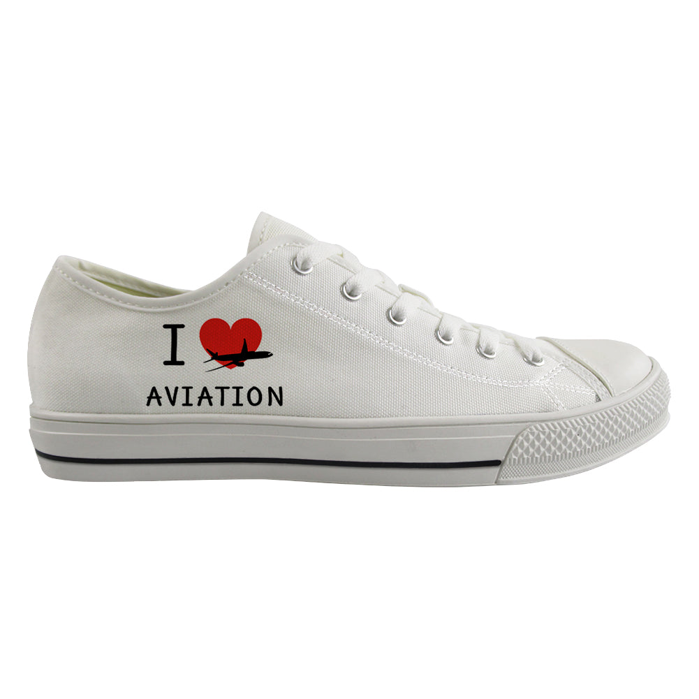 I Love Aviation Designed Canvas Shoes (Men)
