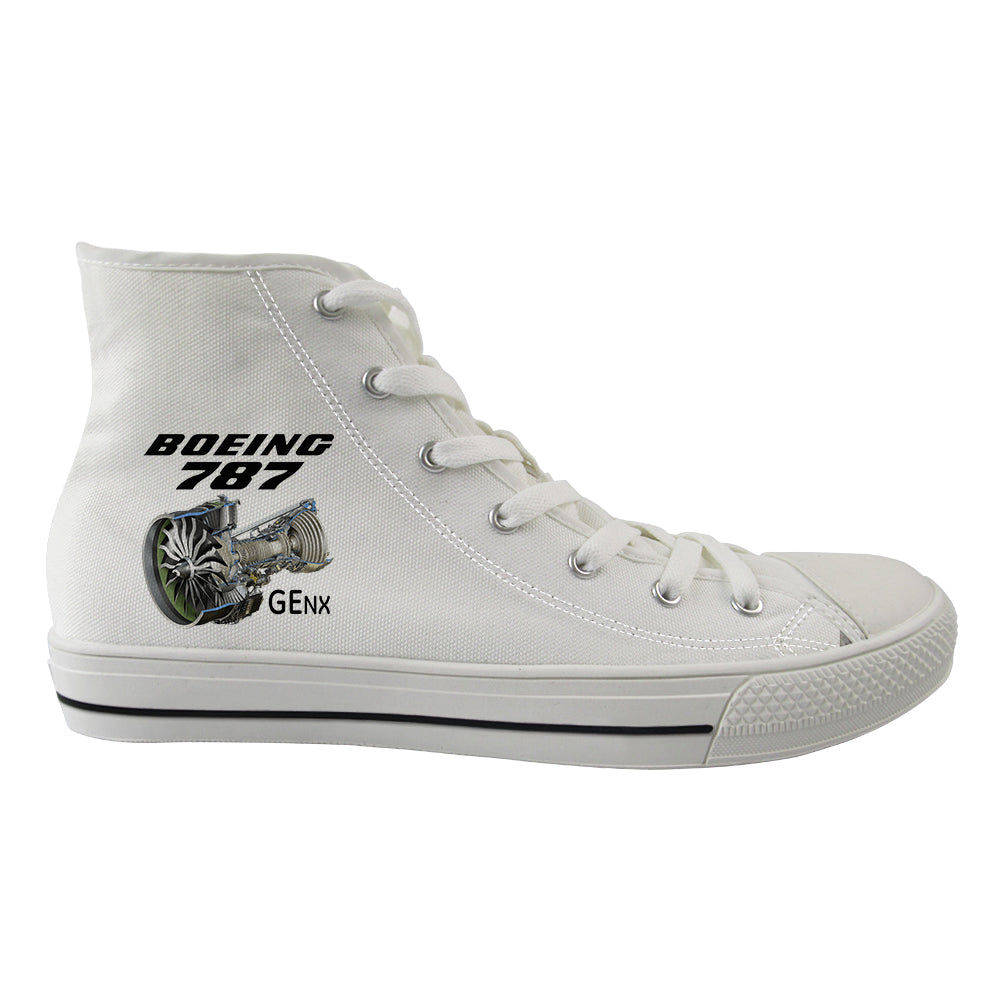 Boeing 787 & GENX Engine Designed Long Canvas Shoes (Women)