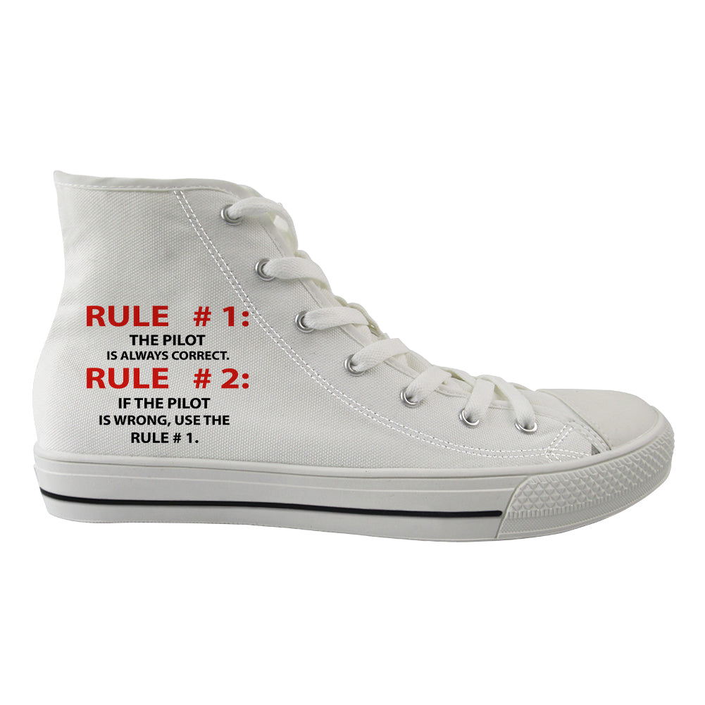 Rule 1 - Pilot is Always Correct Designed Long Canvas Shoes (Women)
