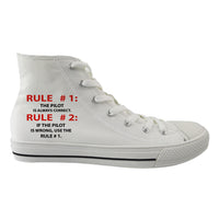 Thumbnail for Rule 1 - Pilot is Always Correct Designed Long Canvas Shoes (Women)