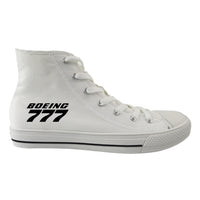 Thumbnail for Boeing 777 & Text Designed Long Canvas Shoes (Women)