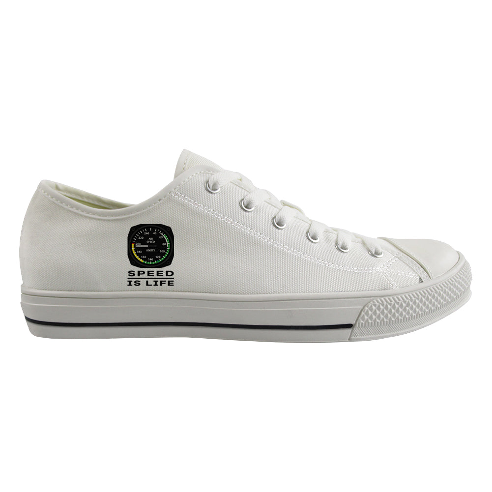 Speed Is Life Designed Canvas Shoes (Men)