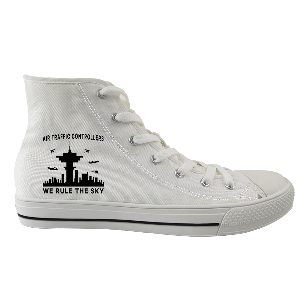 Air Traffic Controllers - We Rule The Sky Designed Long Canvas Shoes (Women)