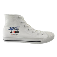 Thumbnail for Airbus A380 Love at first flight Designed Long Canvas Shoes (Women)