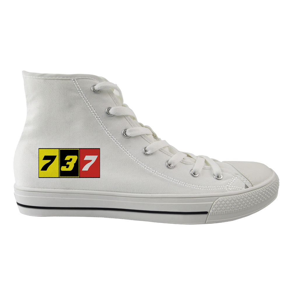 Flat Colourful 737 Designed Long Canvas Shoes (Women)