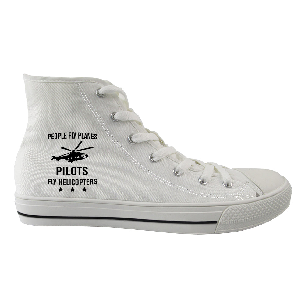 People Fly Planes Pilots Fly Helicopters Designed Long Canvas Shoes (Women)