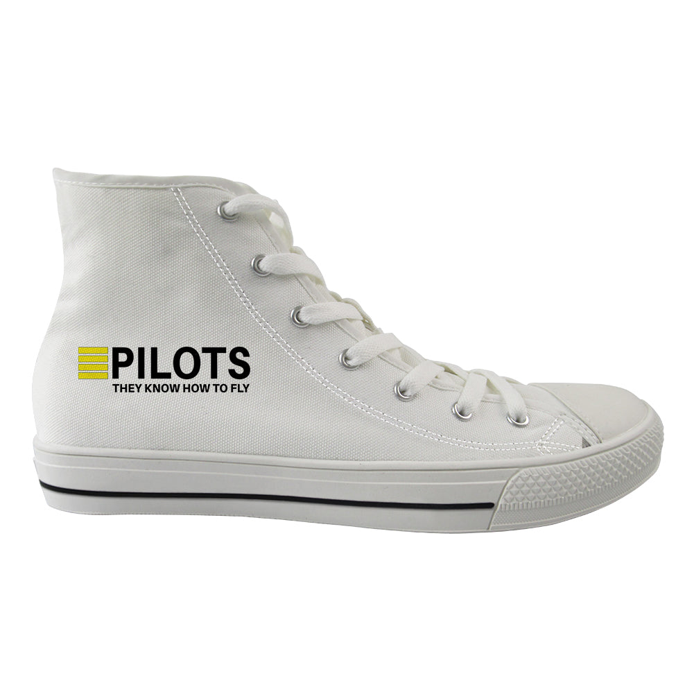 Pilots They Know How To Fly Designed Long Canvas Shoes (Women)