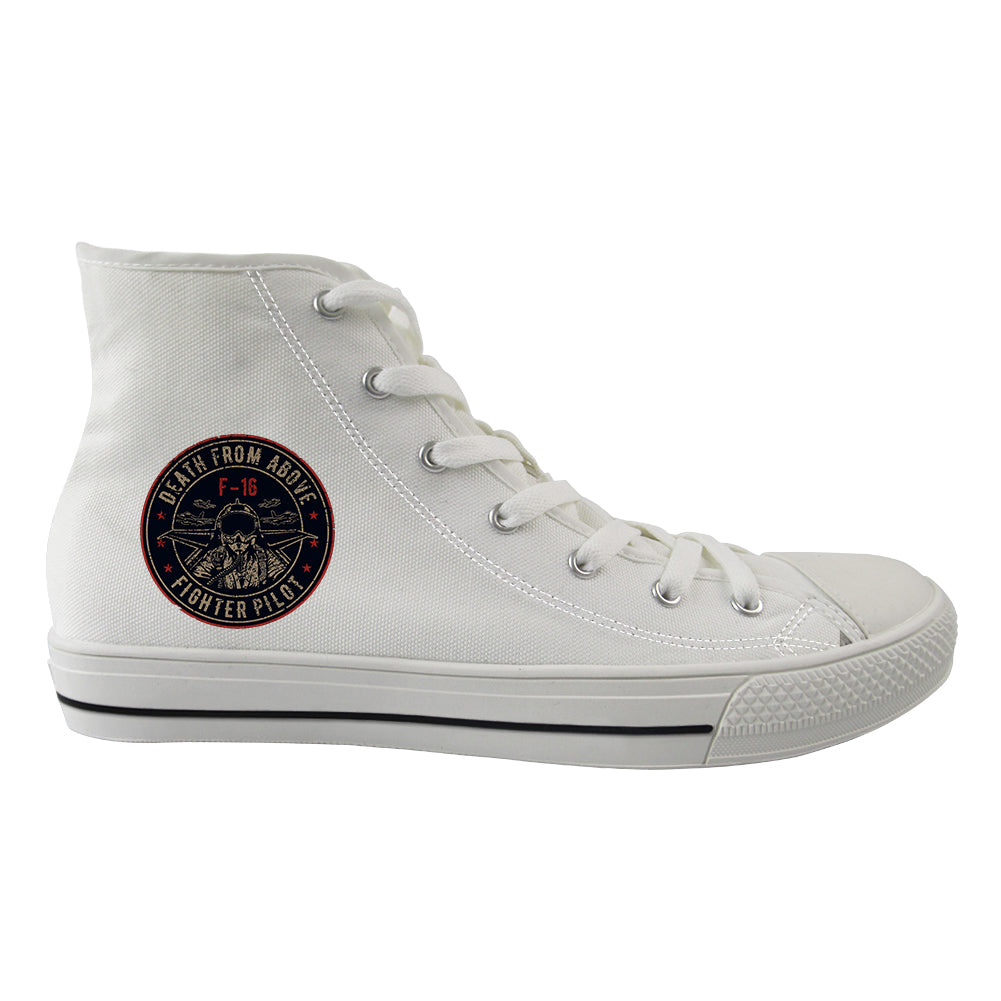 Fighter Jet 16 - Death From Above Designed Long Canvas Shoes (Women)