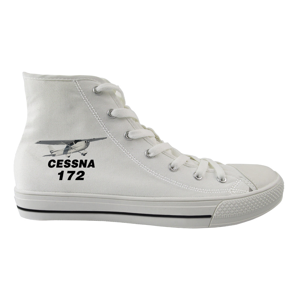 The Cessna 172 Designed Long Canvas Shoes (Women)