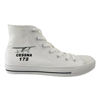 Thumbnail for The Cessna 172 Designed Long Canvas Shoes (Women)