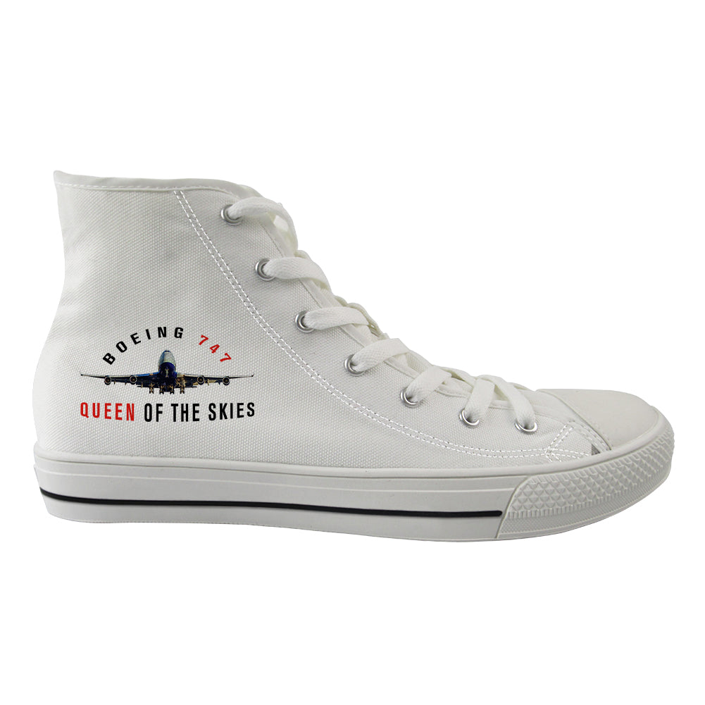 Boeing 747 Queen of the Skies Designed Long Canvas Shoes (Women)