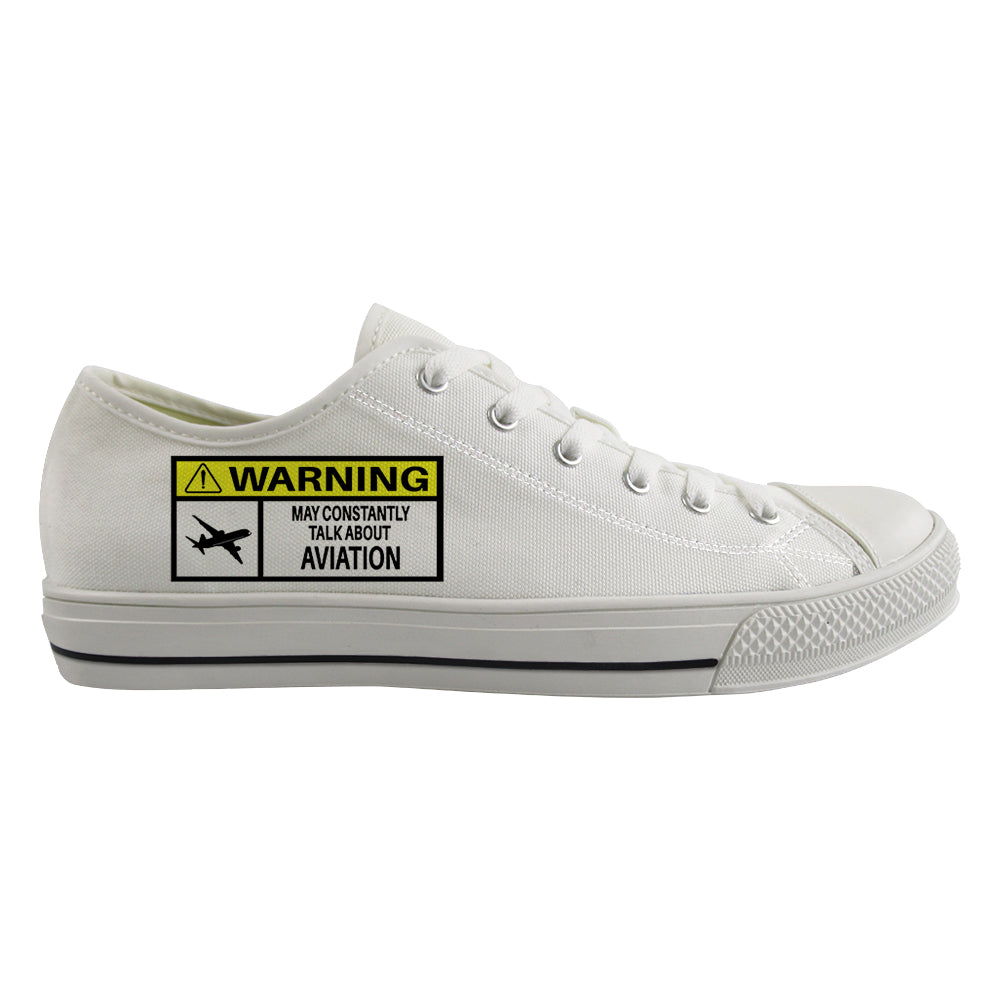 Warning May Constantly Talk About Aviation Designed Canvas Shoes (Women)