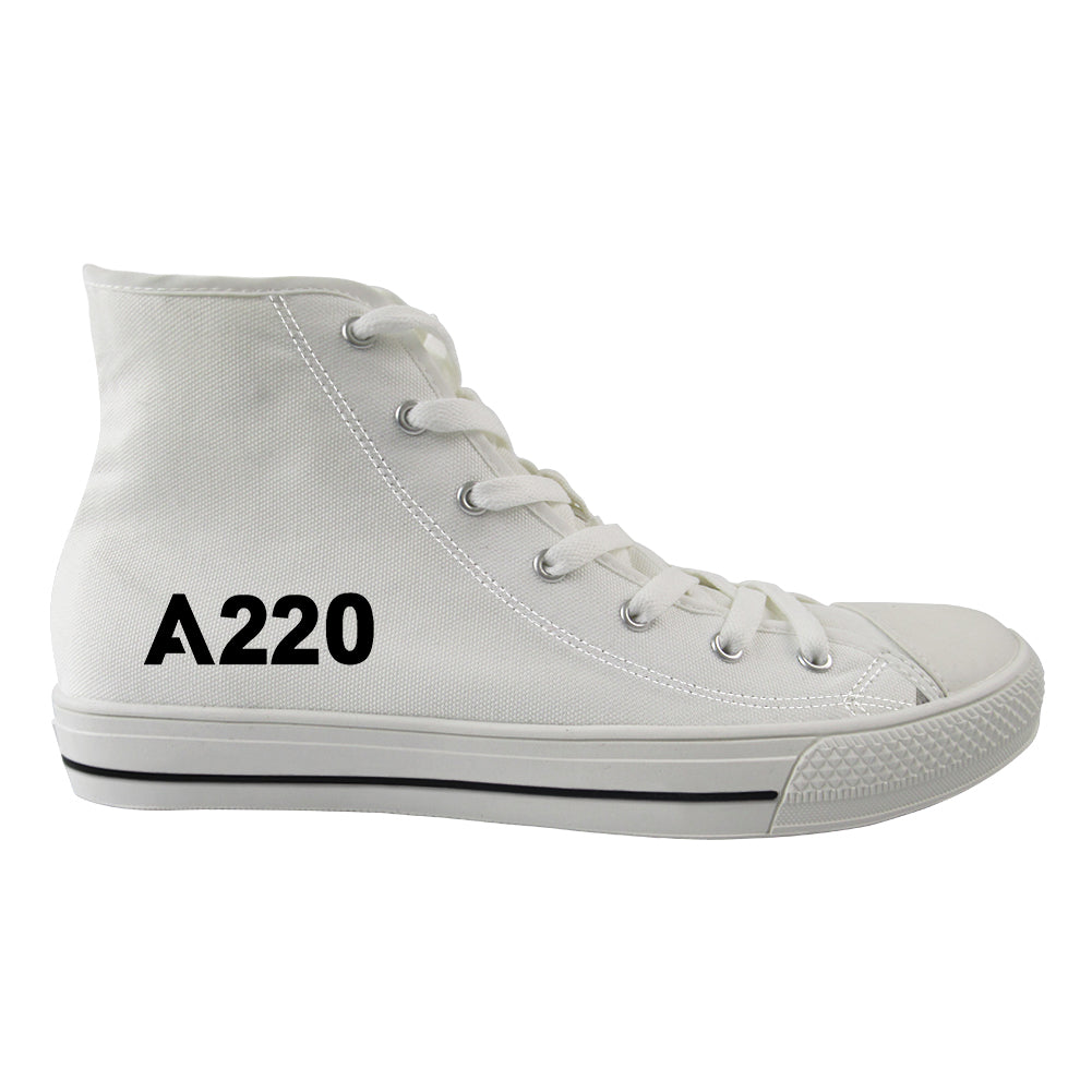 A220 Flat Text Designed Long Canvas Shoes (Women)