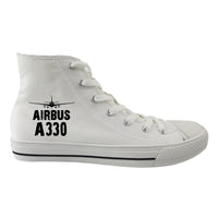 Thumbnail for Airbus A330 & Plane Designed Long Canvas Shoes (Men)