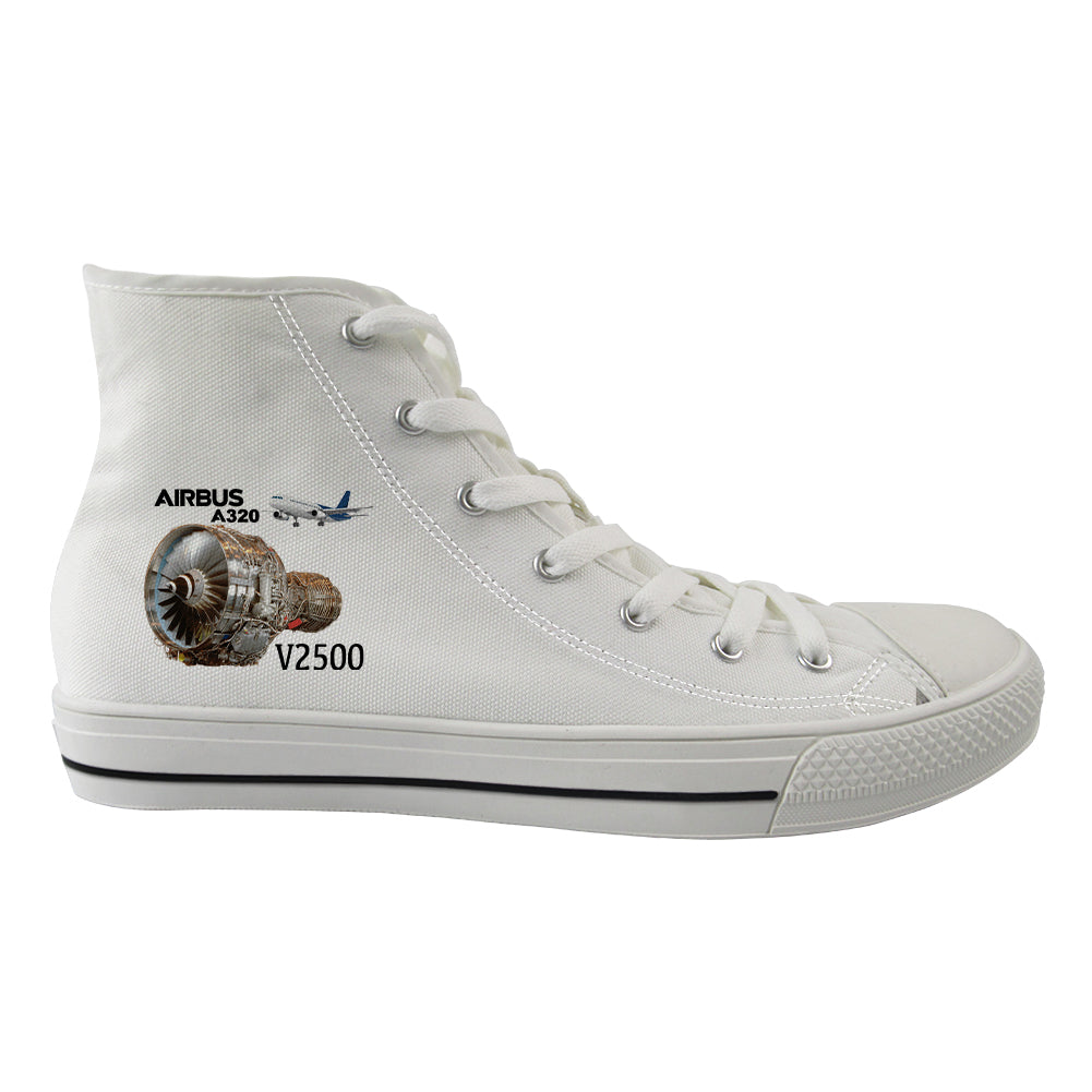 Airbus A320 & V2500 Engine Designed Long Canvas Shoes (Women)