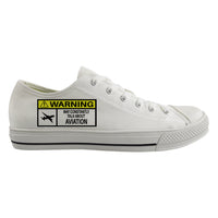 Thumbnail for Warning May Constantly Talk About Aviation Designed Canvas Shoes (Men)