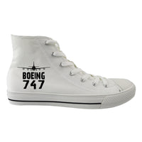 Thumbnail for Boeing 747 & Plane Designed Long Canvas Shoes (Men)