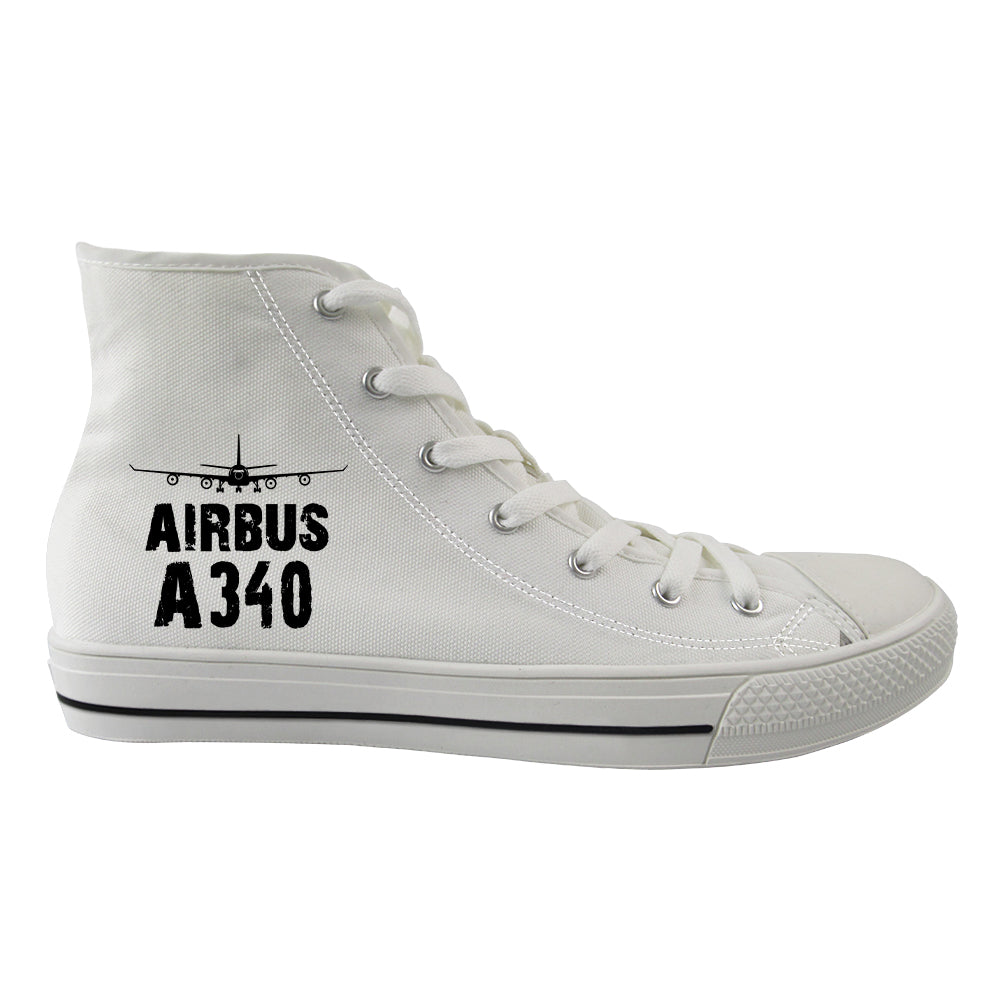 Airbus A340 & Plane Designed Long Canvas Shoes (Women)